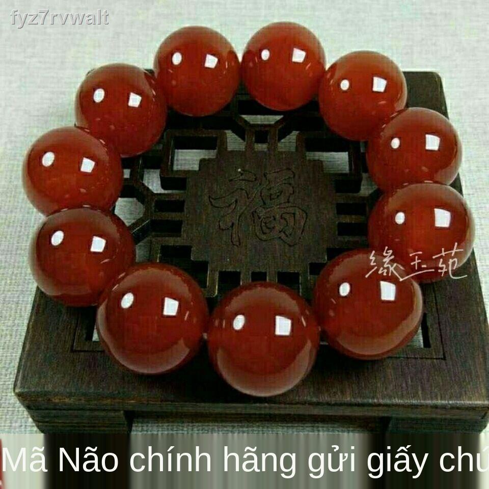 vòng tay mã não đỏ đen tự nhiên cho nam và nữ ma