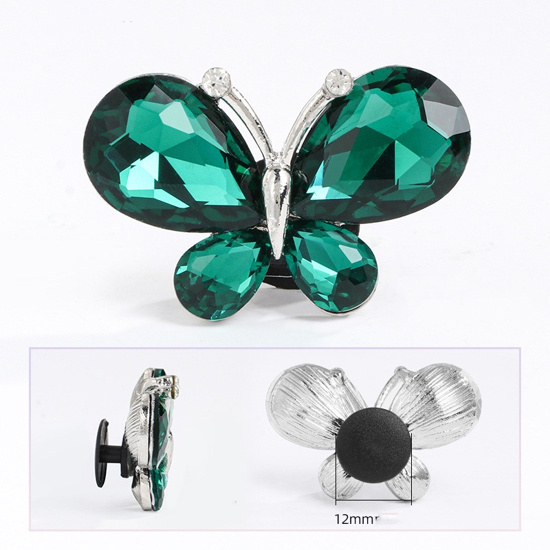 Phụ Kiện Khóa Giày Handmade Bằng Hợp Kim Đính Đá Hình Giọt Nước / Bướm Màu Sắc