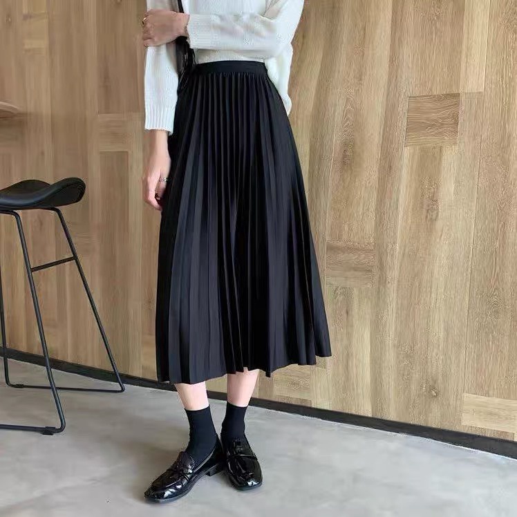 Chân váy xếp ly dáng dài chất vải dày dặn Okella | BigBuy360 - bigbuy360.vn