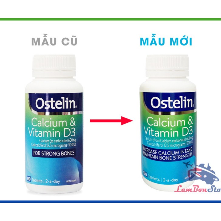 Canxi Ostelin Hộp 130 Viên Úc Bổ Sung Canxi Vitamin D3 Cho Mẹ Bầu, Mẹ Sau Sinh