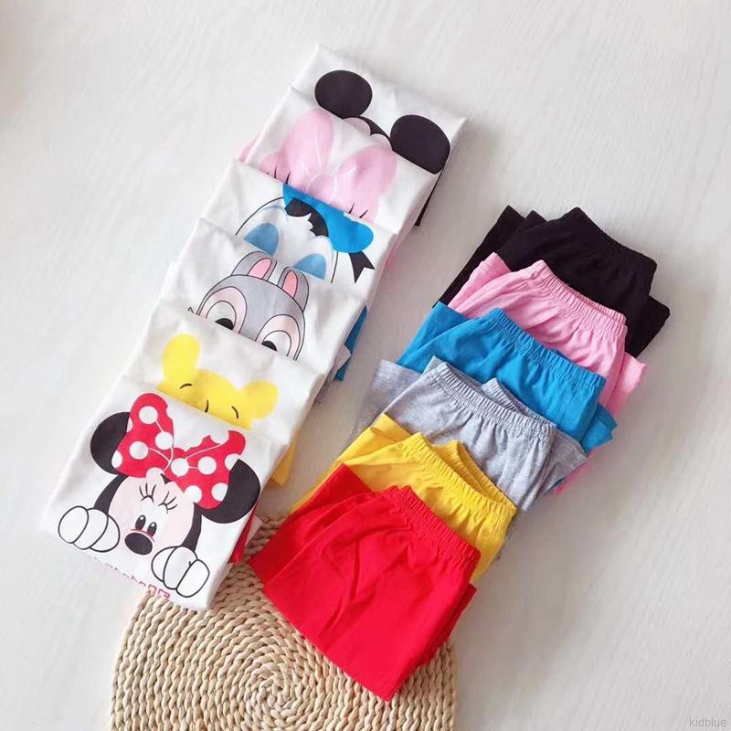 Set áo thun tay ngắn + quần short dễ thương cho bé gái