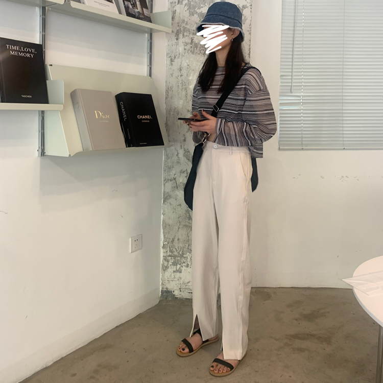 Quần Dài Eo Cao Màu Trơn Xẻ Tà Trẻ Trung Hợp Thời Trang 43011 | BigBuy360 - bigbuy360.vn