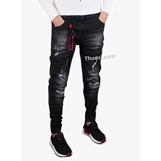 Quần Jean Nam Rách Ống Thun Thể Thao .Quần Bò Rách - Quần Jeans Nam Cao Cấp Hàn Quốc ống Thun Thể ThaoVuajeans TS351