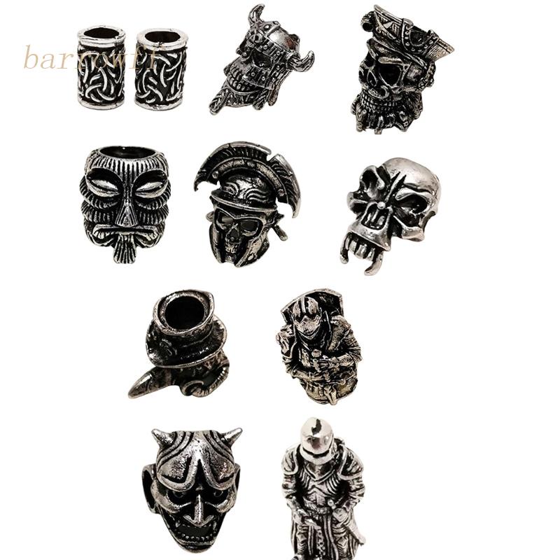 Hạt Xỏ Hình Đầu Lâu Bằng Kim Loại Dùng Trang Trí Tóc DIY Dành Cho Nam