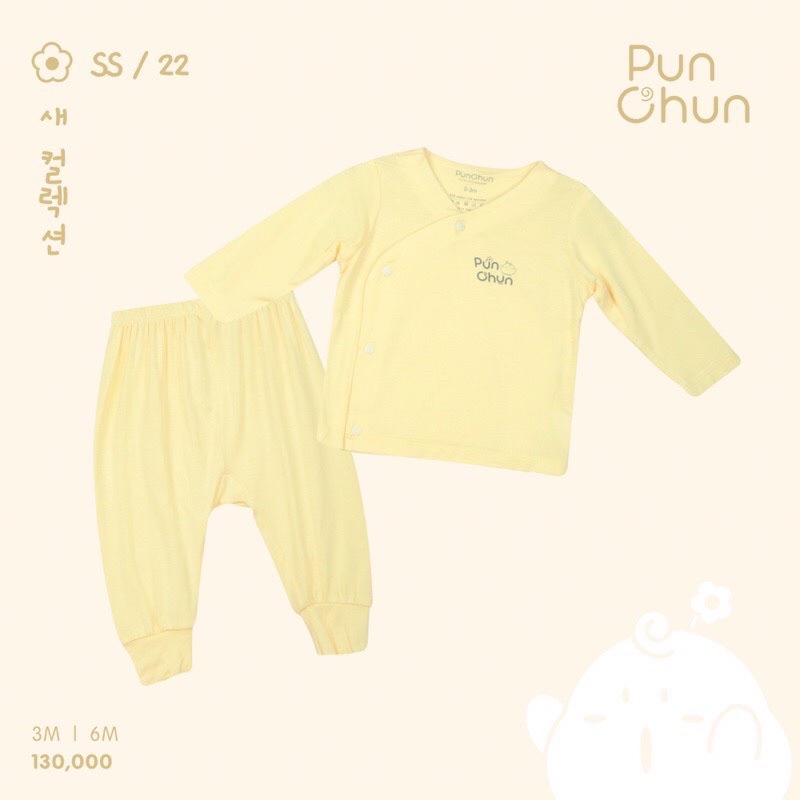 Punchun ! Bộ dài tay cài chéo quần dài cho các bé sơ sinh chất liệu cotton lạnh mềm mịn và thấm mồ hôi!