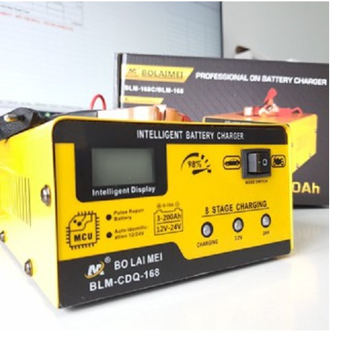 Cục Sạc ắc quy 12v/24v 3AH - 200ah BT-168 Máy Sạc Bình Xe Máy ôtô xe Tải Thông Minh Tự Động Ngắt Khi Đầy