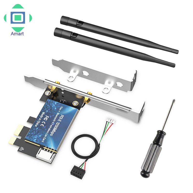 AM EDUP 1200Mbps PCI-E WiFi Wireless Card Adapter Bluetooth 4.1 for Desktop PC