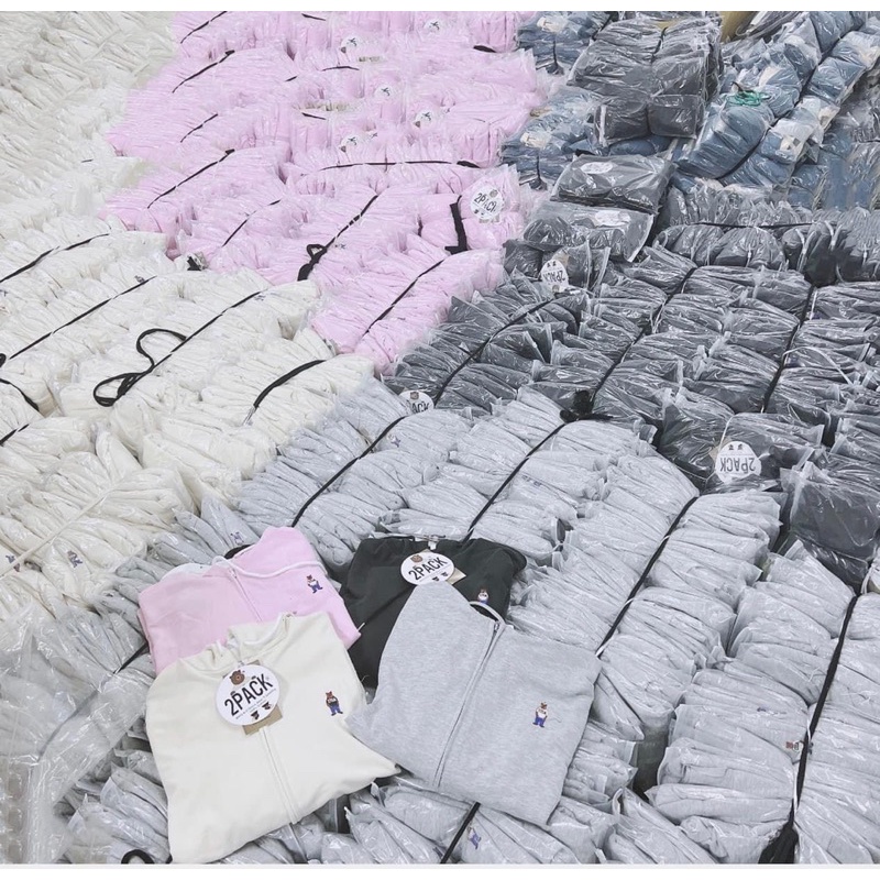 ÁO KHOÁC NỈ HODDIE 4 MÀU THÊU GẤU