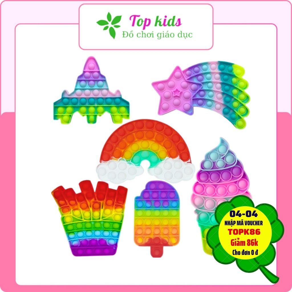 Pop it mini trò chơi xả stress đồ chơi thông minh cho bé 1 2 3 4 5 6 tuổi ấn bong bóng vui nhộn  - TOPKIDS