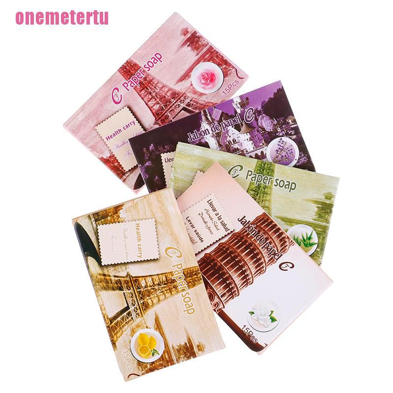 [Hàng mới về] Hộp 15 xà phòng giấy mini dùng 1 lần tiện lợi cho du lịch