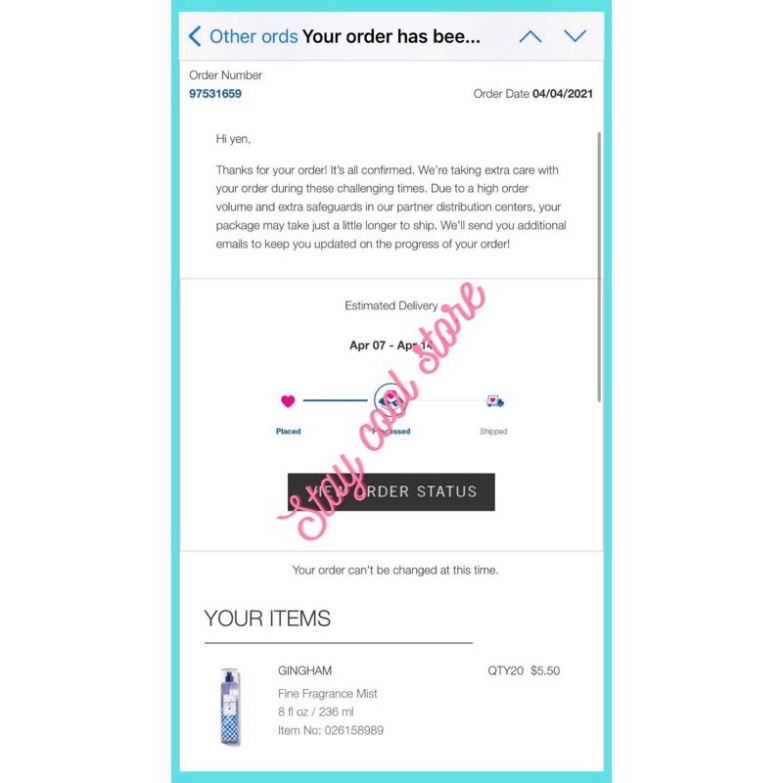 Xịt thơm 𝑮𝑰𝑵𝑮𝑯𝑨𝑴 Body Mist Bath & Body Works