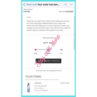 Xịt thơm 𝑮𝑰𝑵𝑮𝑯𝑨𝑴 body mist bath & body works