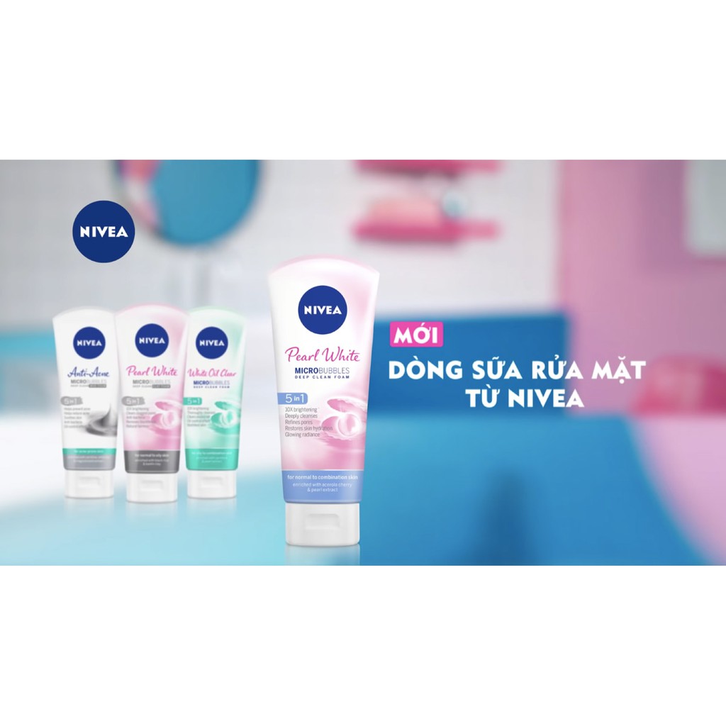 Sữa Rửa Mặt Nivea Dành Cho Nữ Micro Bubbles Deep Clean Foam 5IN1 100G
