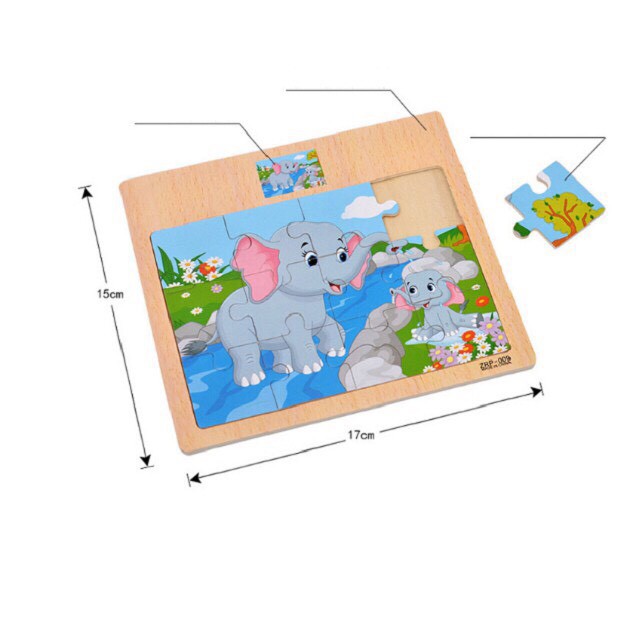 [Mã 151LSSALE giảm 10k đơn 50k] Tranh puzzle Gỗ Ghép 12 Mảnh Cho Bé Yêu