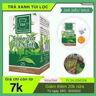 Trà xanh túi lọc phúc long 1 hộp x 25 gói [Giao Hỏa Tốc]