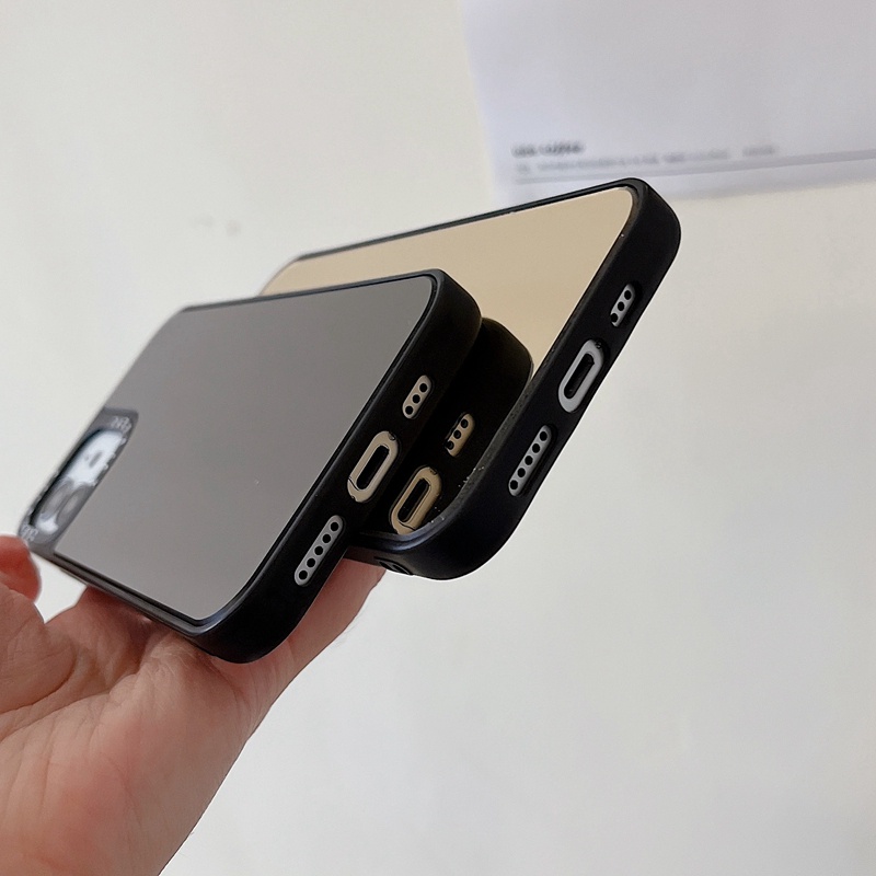 Ốp Điện Thoại Silicone Mềm Mặt Gương Màu Trơn Cho iPhone X XS XR 11 12 13 14 Plus Pro Max