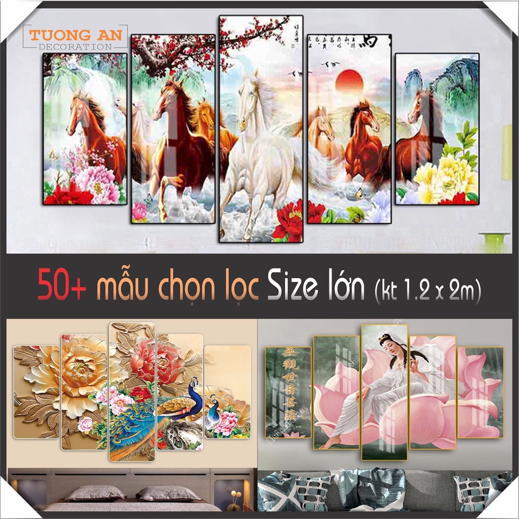 [Bộ 5 Size Đại] Tranh treo tường decor tráng gương Tường An, tranh treo phòng khách, phòng ngủ, trang trí nhà cửa