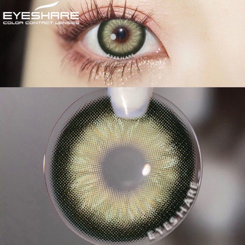 [Hàng mới về] 1 Cặp kính áp tròng EYESHARE màu nâu / xanh dương chất lượng