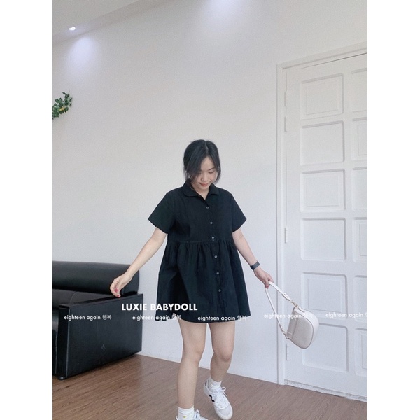 Đầm babydoll đen ngắn 18made ✿ 𝐁𝐲 𝐄𝐢𝐠𝐡𝐭𝐞𝐞𝐧 𝐀𝐠𝐚𝐢𝐧