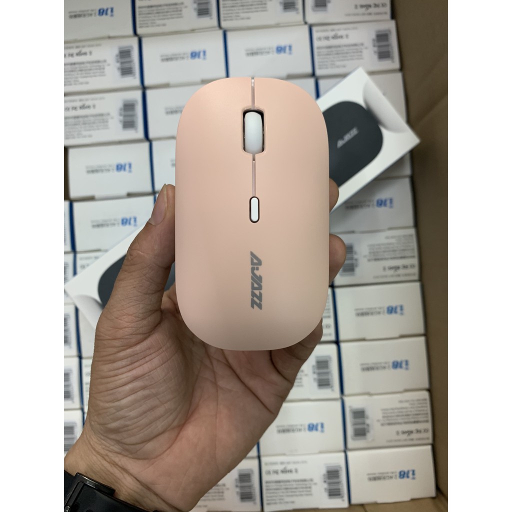 Chuột Không Dây Không Ồn AJAZZ i18 M106 (Silient Mouse) Màu Hồng - Hàng Chính Hãng