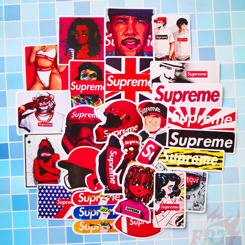 ❉ Nhãn Dán S-upreme Series 02 Thương Hiệu Thời Trang ❉ Set 50 Miếng Dán Trang Trí Đa Dụng Thời Trang