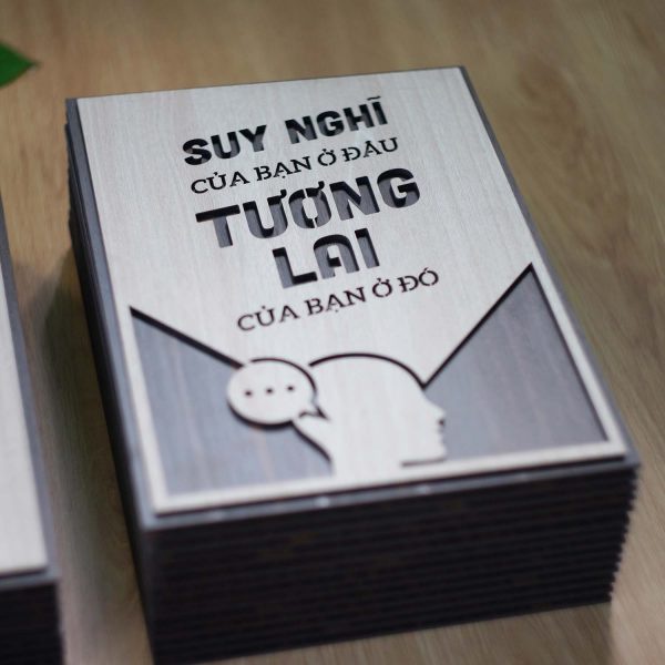 Tranh Decor-Slogan tạo động lực &quot;Suy nghĩ của bạn ở đâu tương lai của bạn ở đó&quot;