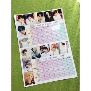 Sét 50 tấm thời khóa biểu BTS