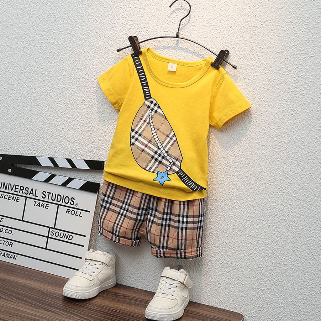 Bộ Quần Áo Bé Trai, Bộ Cộc Tay Cho Bé Chất Cotton In Hình Túi Cho Bé Từ 7-18 kg - LILA KIDS