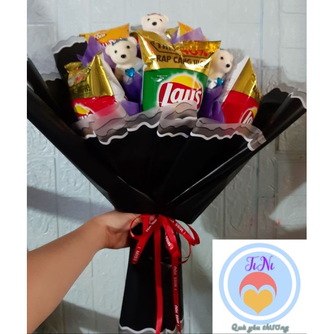 Bó hoa phối snack