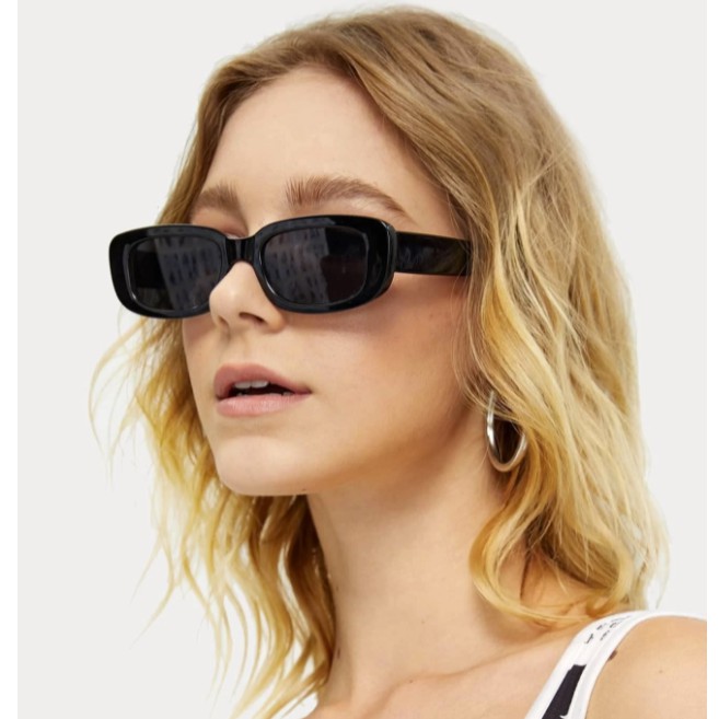 Kính mát gọng vuông nhỏ phong cách Retro thời trang cho nam nữ