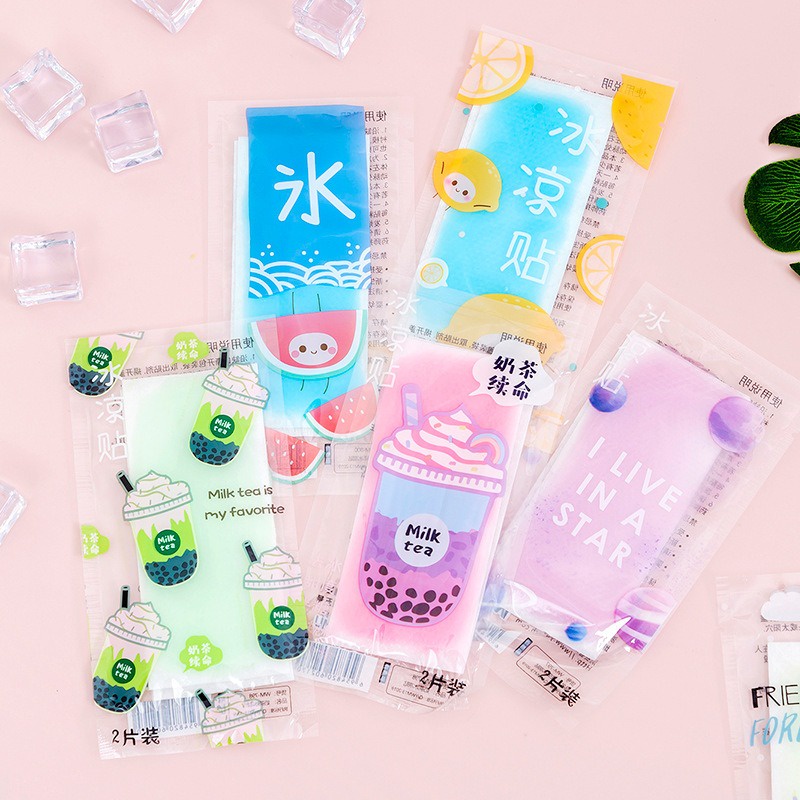 Miếng dán lạnh pad lạnh làm mát giảm nhiệt cho ngày hè mẫu mới cực cute( 1 gói 2 miếng)