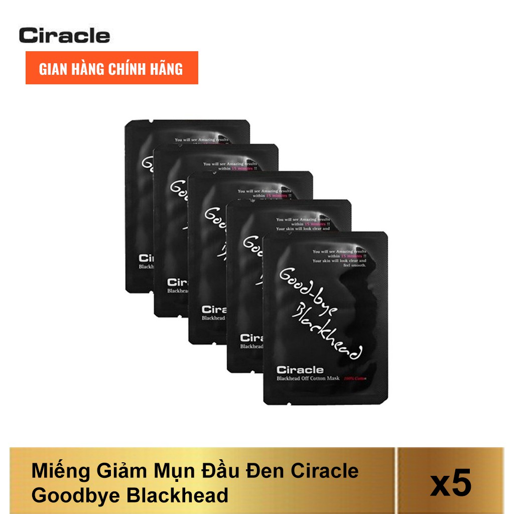 5 Miếng Giảm Mụn Đầu Đen Ciracle Goodbye Blackhead Off Cotton Mask