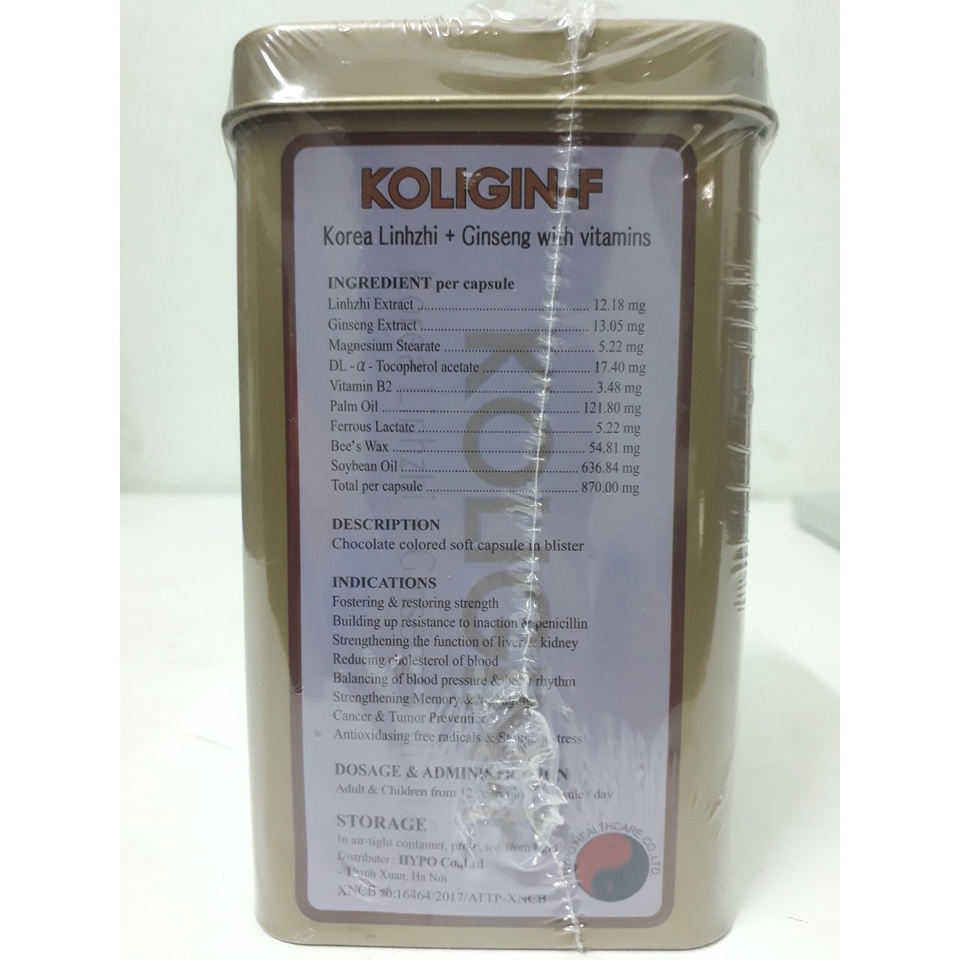 KOLIGIN F - NHẬP KHẨU KOREA - Nhân sâm, linh chi, tăng cường sinh lực
