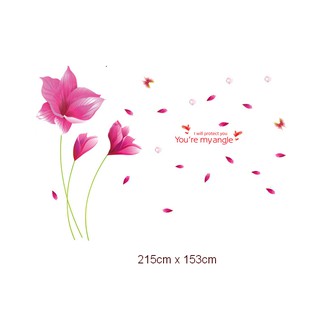 Decal trang trí đóa hoa đỏ