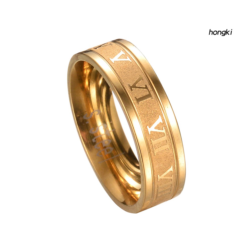 Nhẫn Thép Titan Khắc Số La Mã Thời Trang