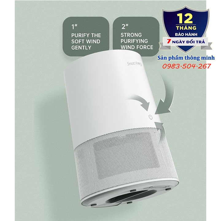 Máy lọc không khí mini để bàn Smart Frog Air Purifier KW-JHQ03 - Cổng USB - Khử trùng bằng tia UV - Màng lọc HEPA