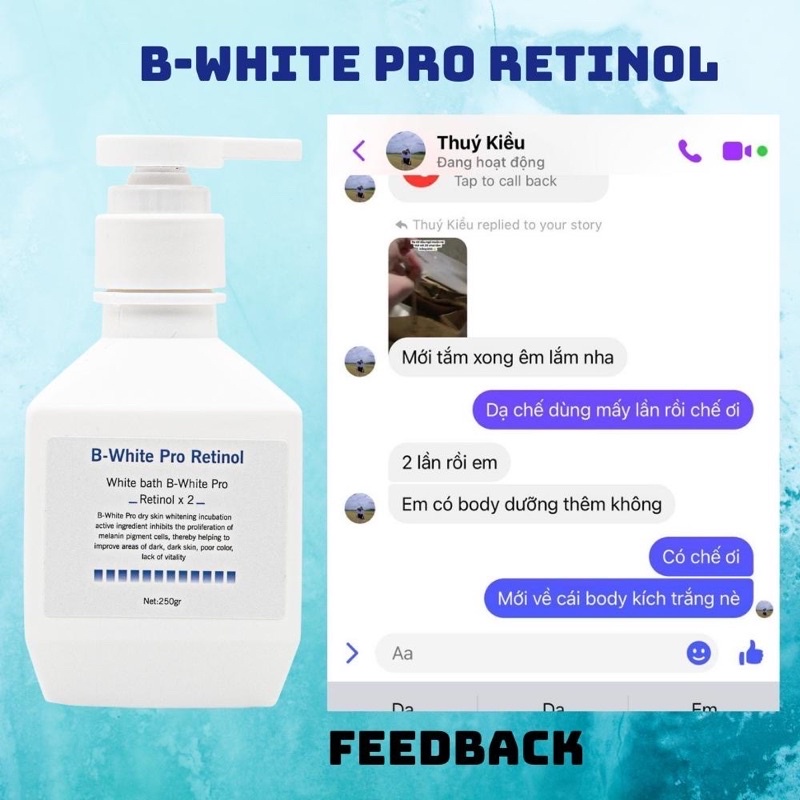 Tắm trắng ủ trắng khô B white pro retinol x2