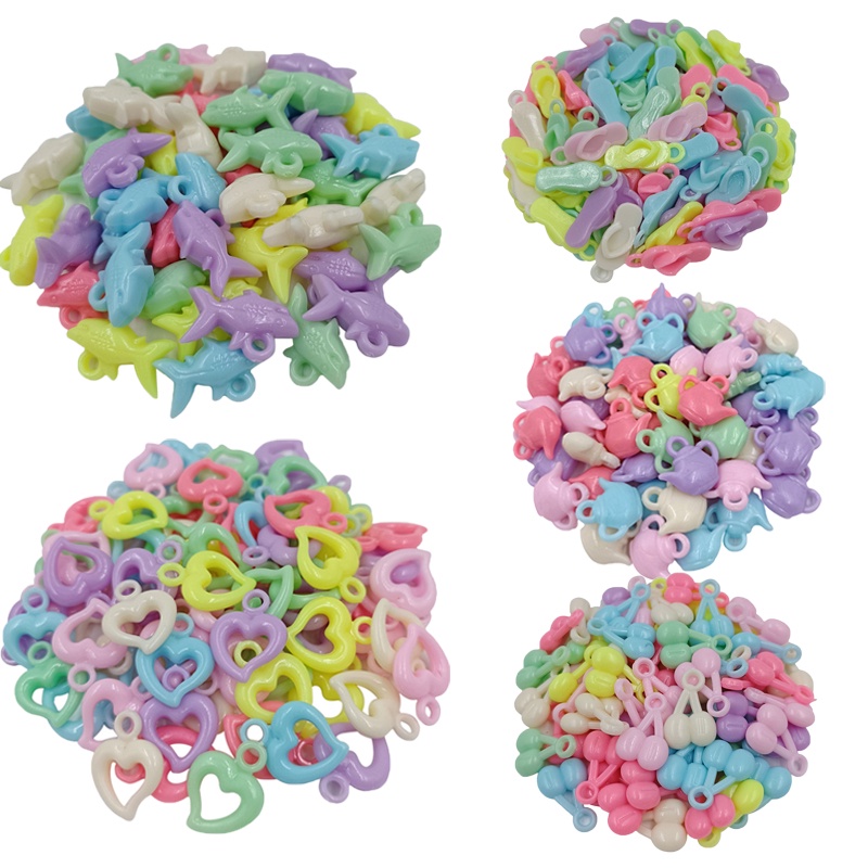 Bộ 10/20 Hạt Nhựa Acrylic Nhiều Màu Làm Trang Sức Thủ Công