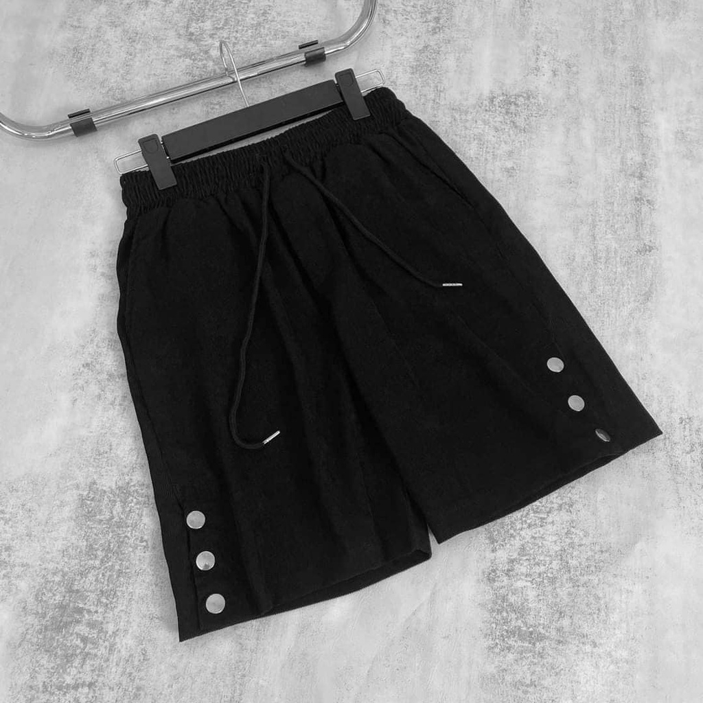 Quần Button Short Kaki Phối Cúc Bấm Kiểu Dáng Streetwear