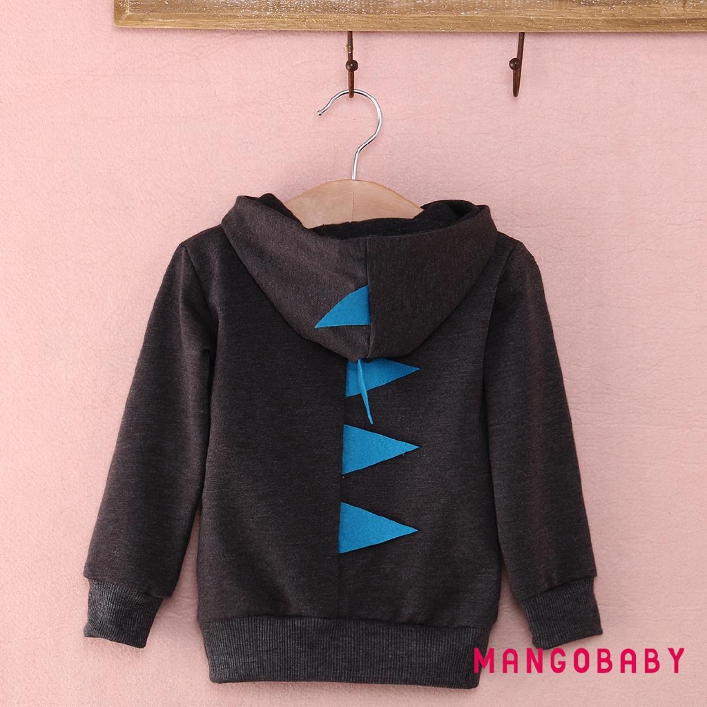 Áo Hoodie Tay Dài In Hình Khủng Long Dễ Thương Cho Bé Trai