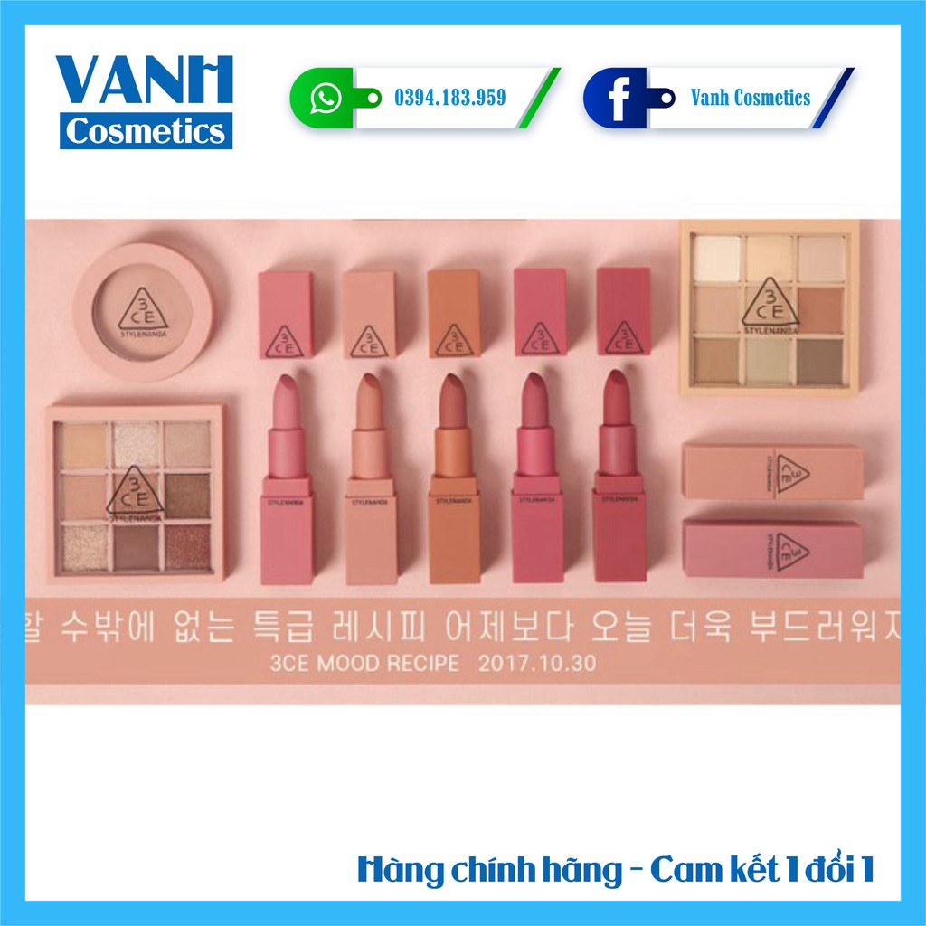 Son lì 3CE Mood Recipe 2017 ver 2.0 - Vanh Cosmetics