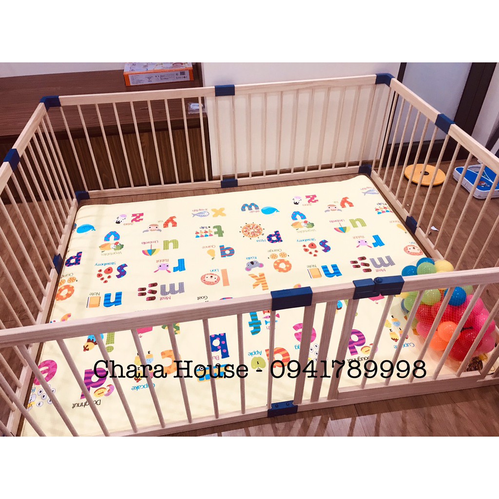 Quây gỗ thông cao cấp Jolly Baby Kích thước 1m5x2m ,1m8x2m