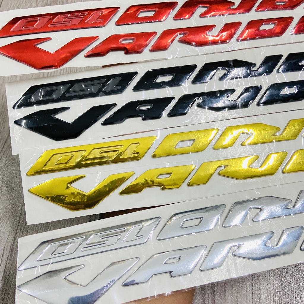 Bộ tem chữ VARIO mạ chrome siêu bóng dán trang trí xe Vario các đời