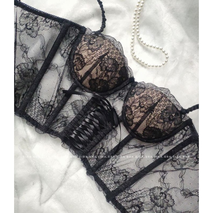 [C006] Áo corset thời trang chất liệu ren co giãn trang trí dây thắt cổ điển quai lụa phối sang chảnh | BigBuy360 - bigbuy360.vn