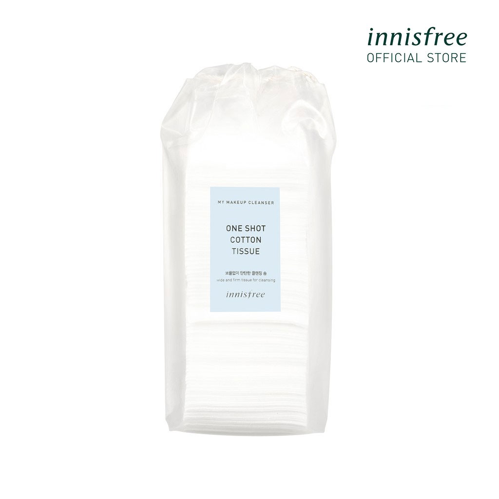 Bông tẩy trang innisfree My Makeup Cleanser One Shot Cotton Tissue (75 miếng)