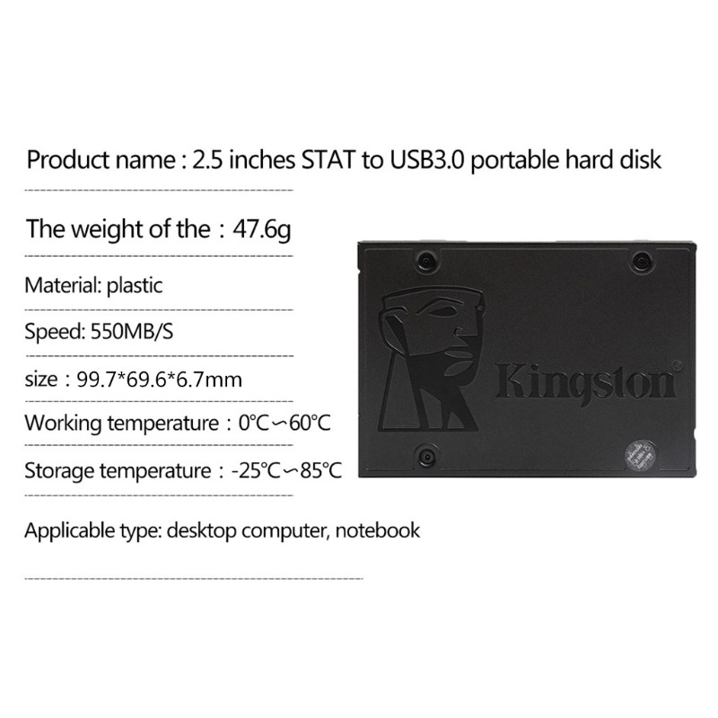 KINGSTON Ổ Cứng Ssd 120 Gb Ssd Sata 3 60GB 120GB 240GB