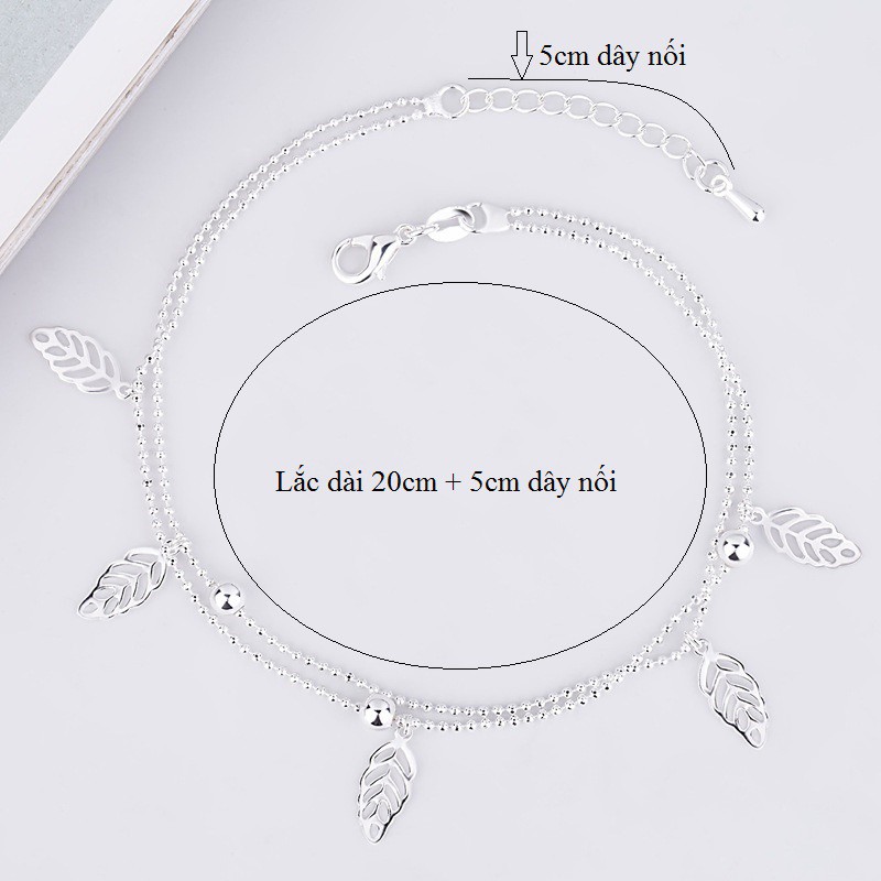 Lắc chân dây đôi hình chiếc lá LC27