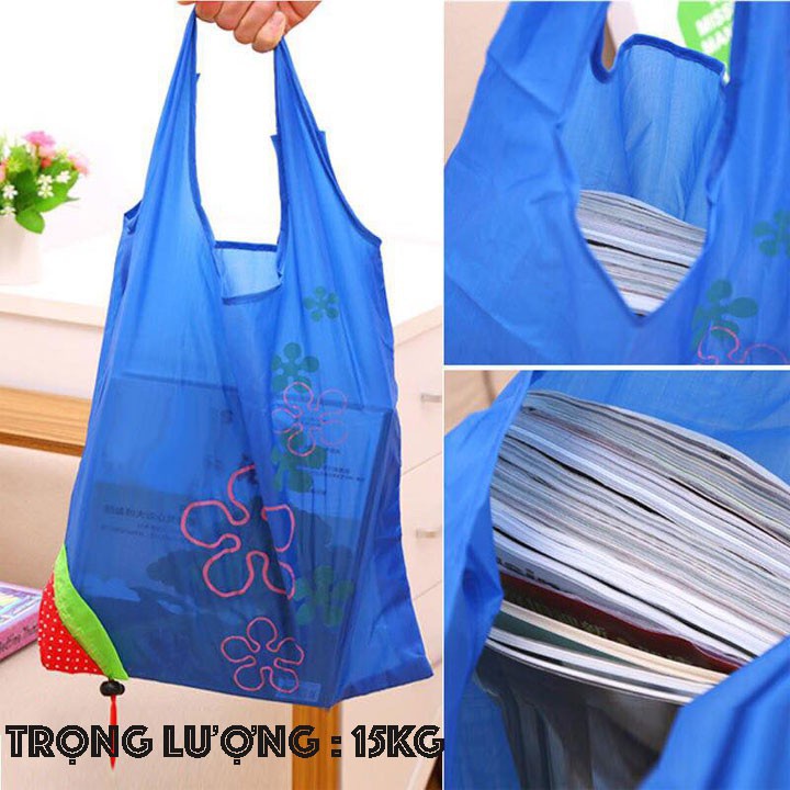 [siêu rẻ] TÚI ĐI CHỢ GẤP GỌN HÌNH QUẢ DÂU ĐÁNG YÊU