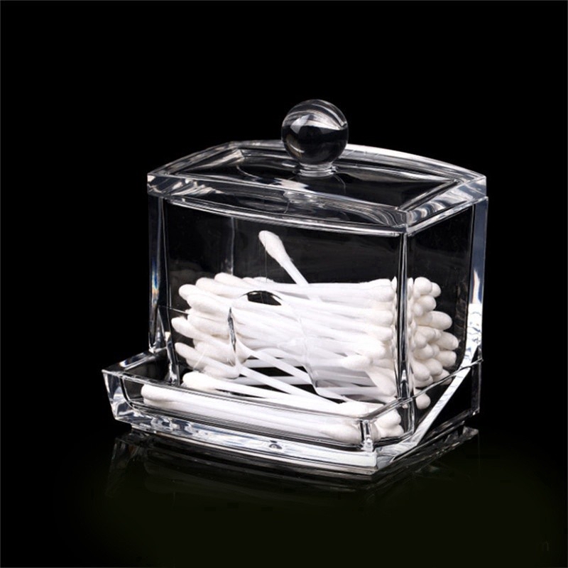 [Hàng mới về] Hộp Đựng Tăm Bông Bằng Nhựa Acrylic Trong Suốt Tiện Dụng Chất Lượng Cao