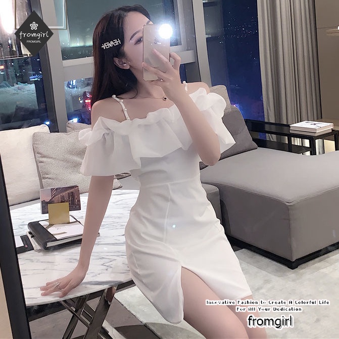 Đầm ngắn tay trễ vai gợi cảm thời trang